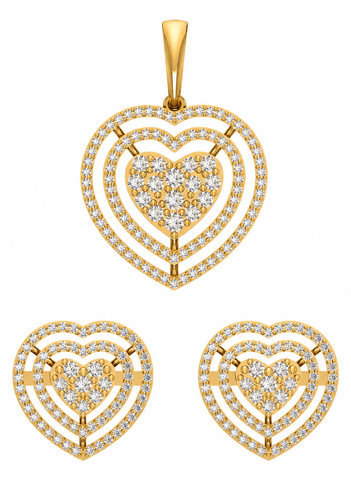 2.05 TCW Lab Grown Diamond Pendant Sets in 14K & 18K Gold | PS0261