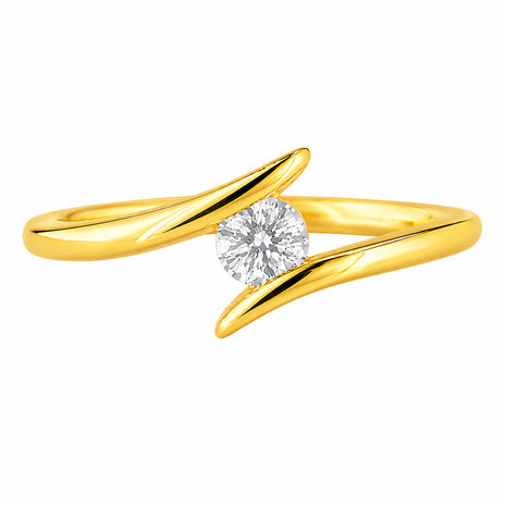 R00871 - 0.15 TCW Diamond Studded Gold Daily Were Rings