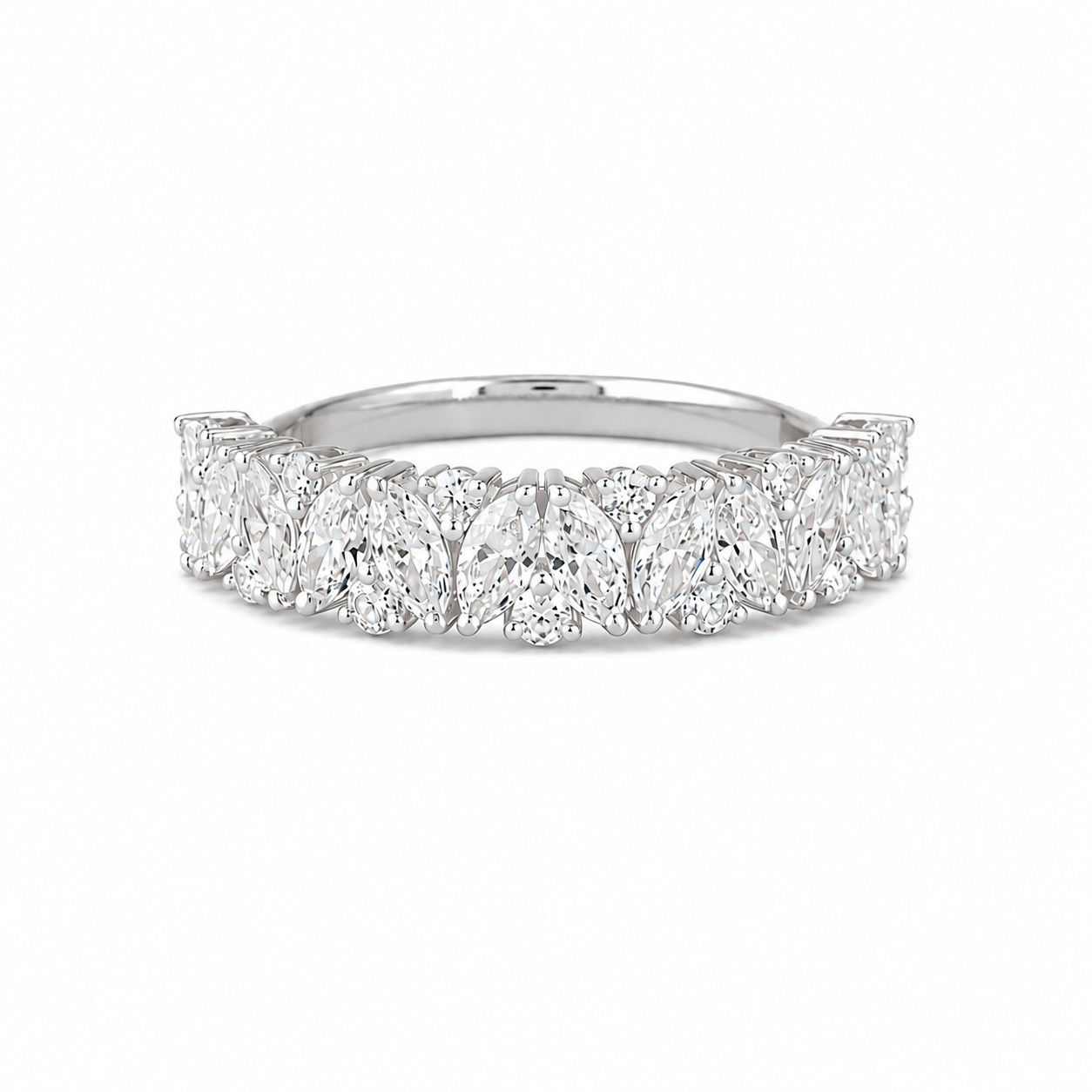 R03050 - 1.05 TCW Diamond Studded Gold Daily Were Rings
