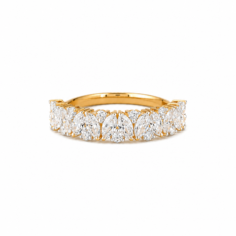 R03050 - 1.05 TCW Diamond Studded Gold Daily Were Rings