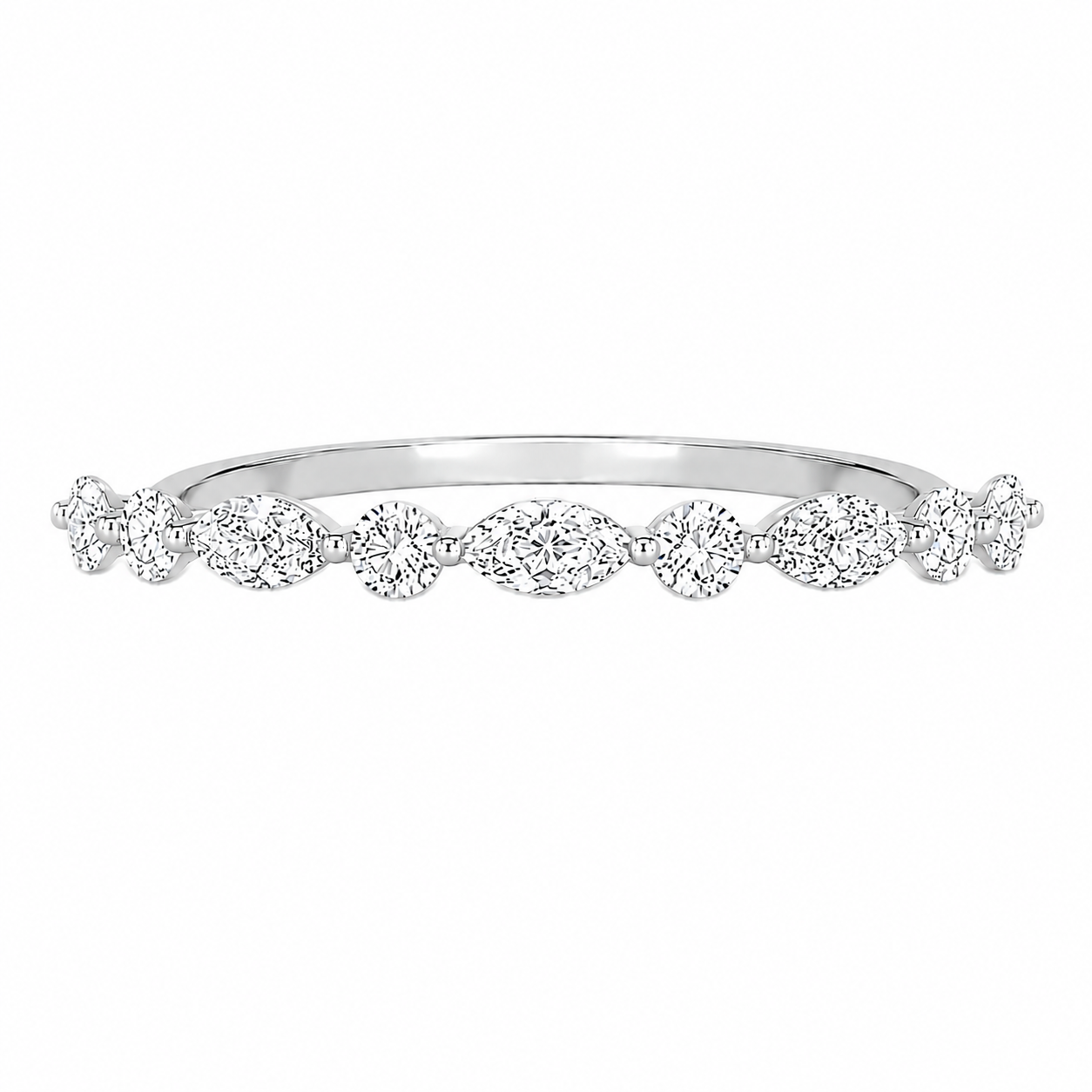 R03053 - 0.50 TCW Diamond Studded Gold Daily Were Rings