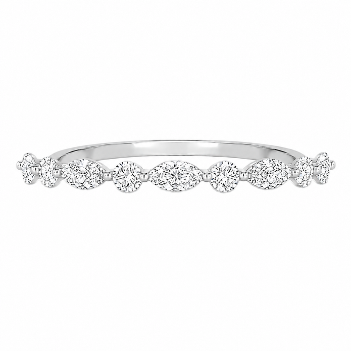 R03053 - 0.50 TCW Diamond Studded Gold Daily Were Rings
