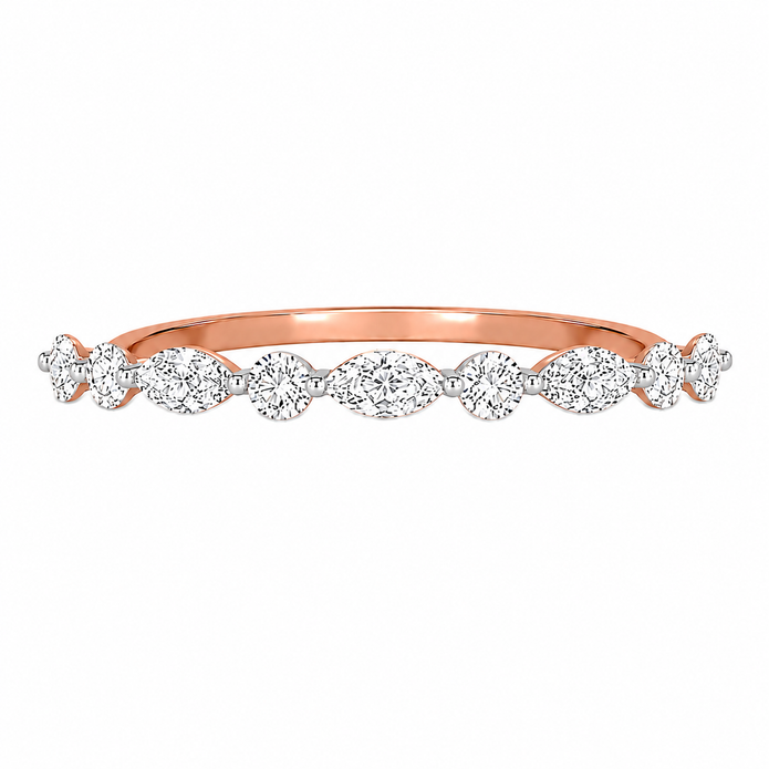 R03053 - 0.50 TCW Diamond Studded Gold Daily Were Rings