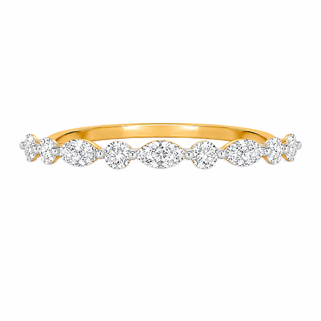 R03053 - 0.50 TCW Diamond Studded Gold Daily Were Rings