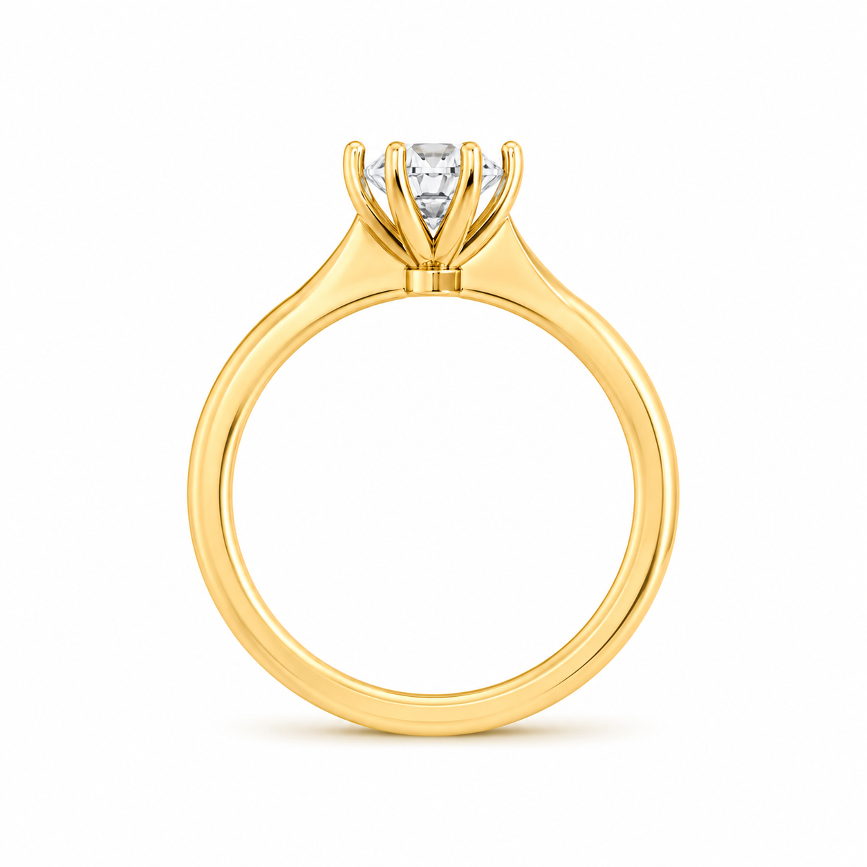 R03066 - 0.95 TCW Diamond Studded Gold Solitaire Ring