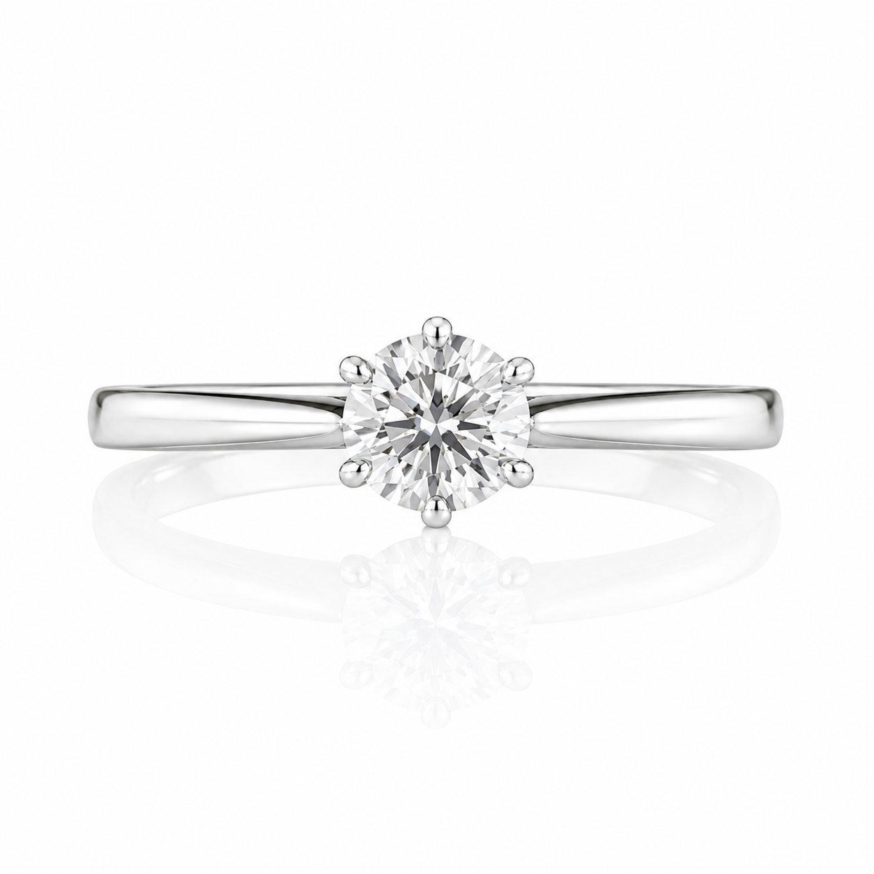 R03066 - 0.95 TCW Diamond Studded Gold Solitaire Ring