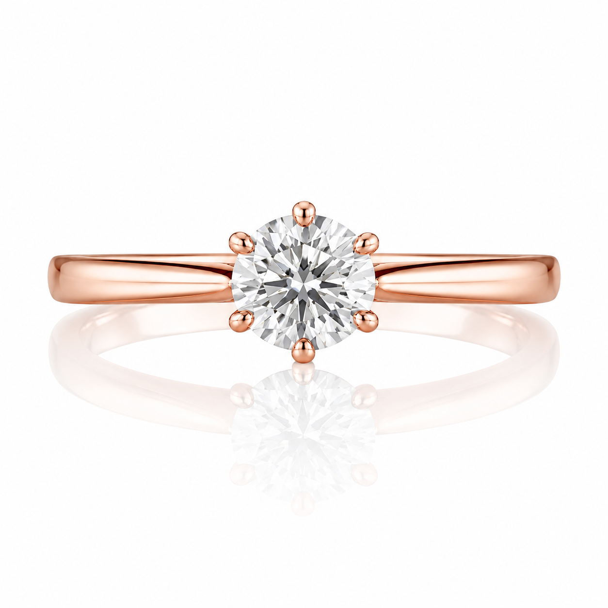 R03066 - 0.95 TCW Diamond Studded Gold Solitaire Ring