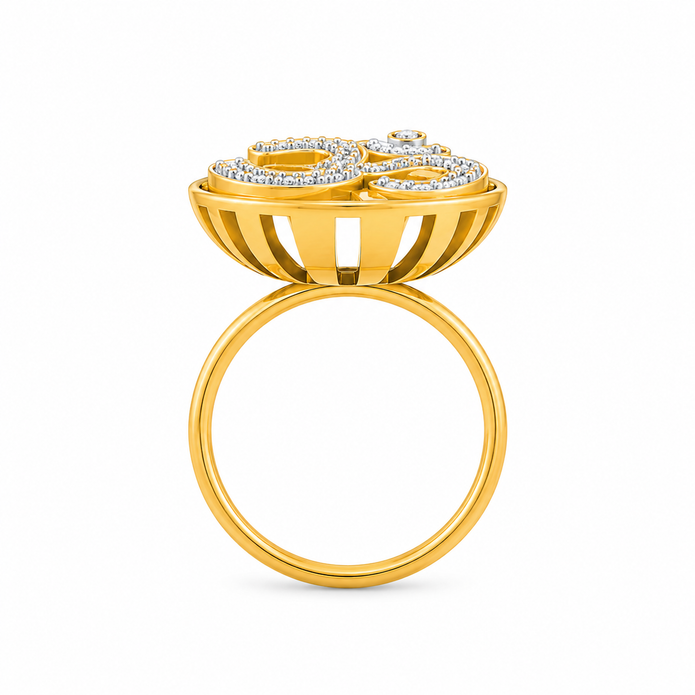 R03120 - 0.25 TCW Diamond Studded Gold Daily Were Rings