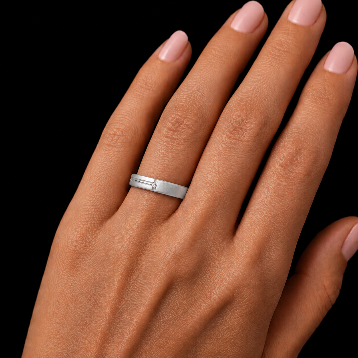 0.05 CTW Lab Grown Diamond Studded in 10K, 14K & 18K Gold Wedding Bands | R03135