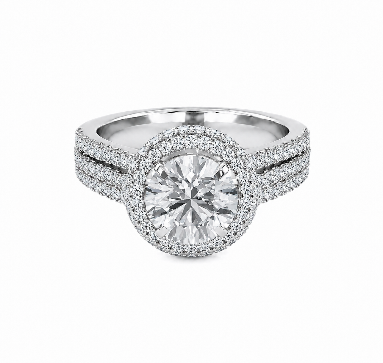 R03143 - 1.30 TCW Diamond Studded Gold Engagement Rings