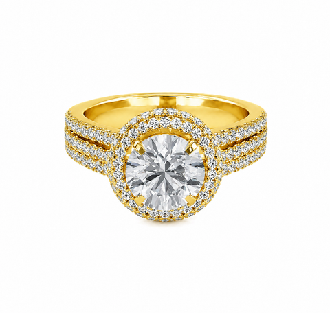R03143 - 1.30 TCW Diamond Studded Gold Engagement Rings