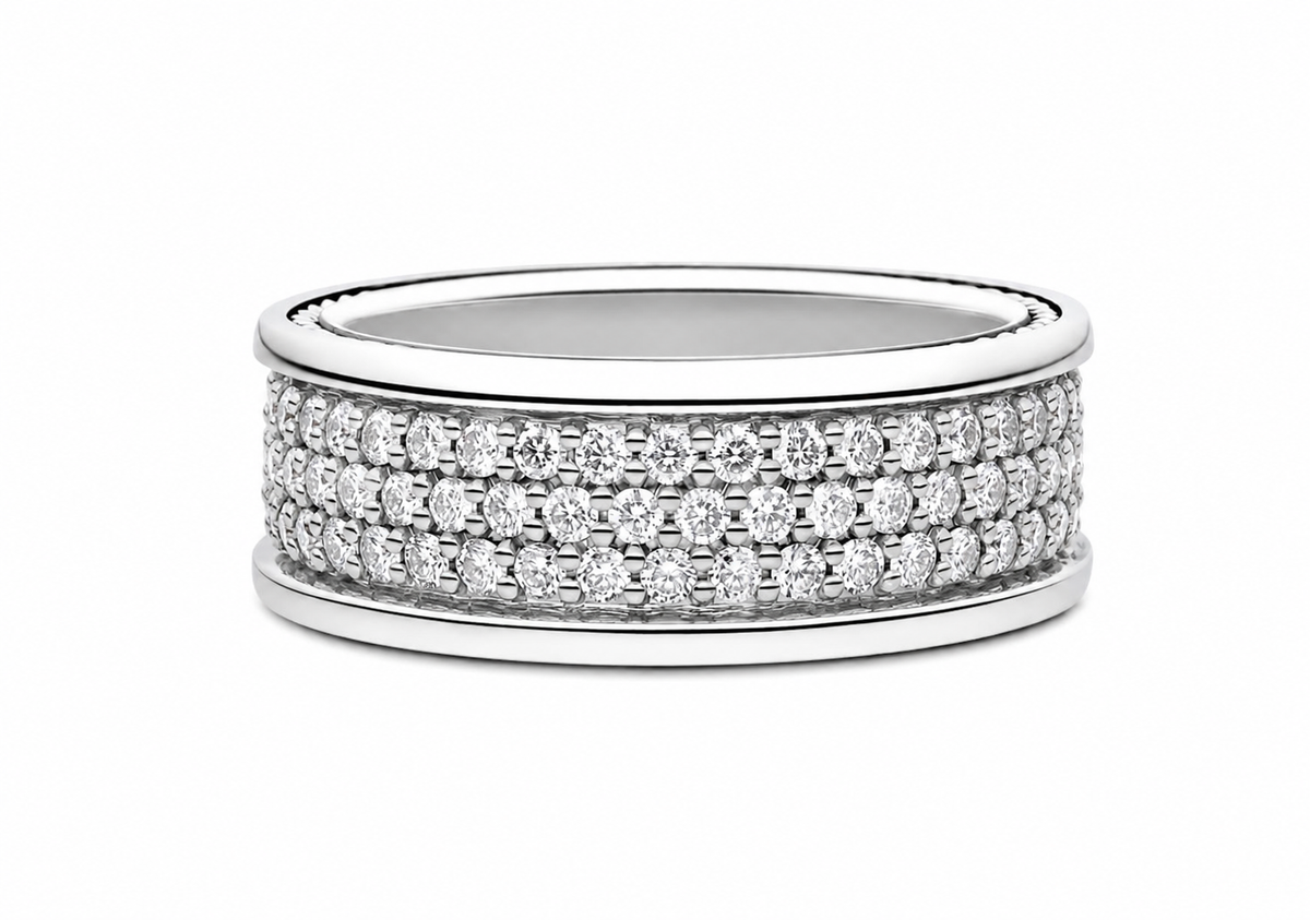 1.90 TCW Lab Grown Diamond Studded in 10K, 14K & 18K Gold Wedding Bands | R03152