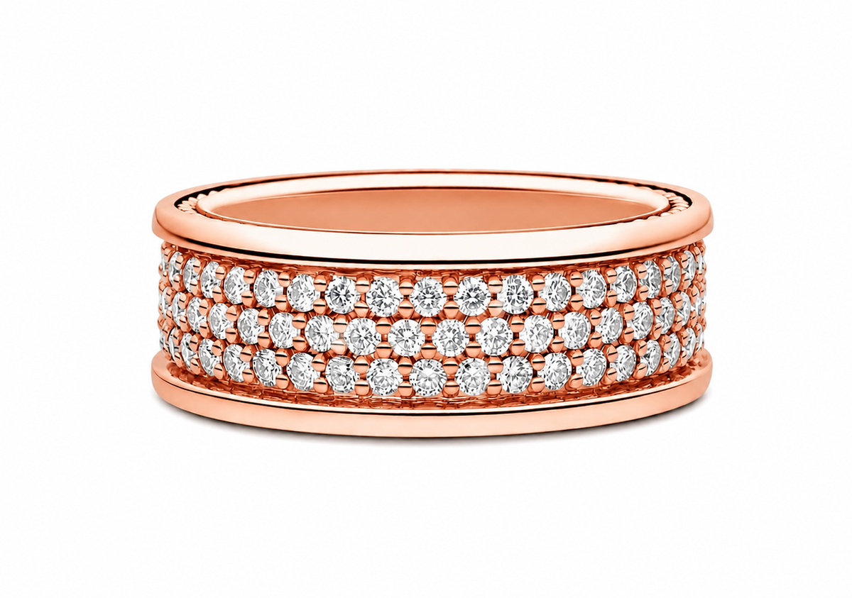 1.90 TCW Lab Grown Diamond Studded in 10K, 14K & 18K Gold Wedding Bands | R03152