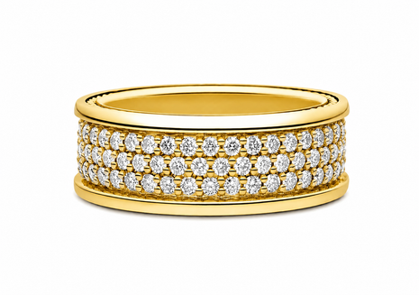 1.90 TCW Lab Grown Diamond Studded in 10K, 14K & 18K Gold Wedding Bands | R03152