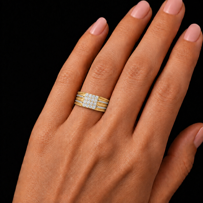 1.00 CTW Lab Grown Diamond Studded in 10K, 14K & 18K Gold Men’s Rings | R03165