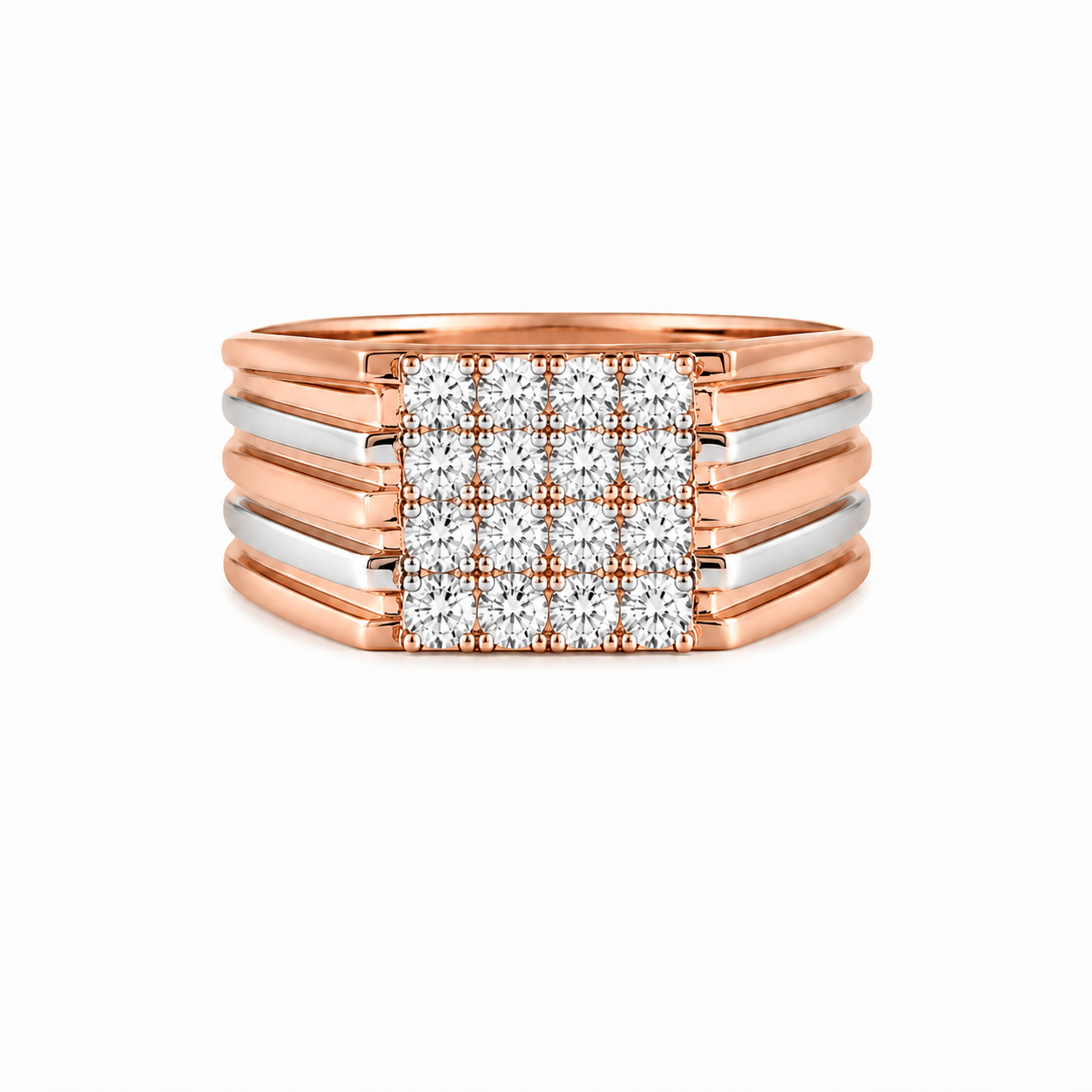1.00 CTW Lab Grown Diamond Studded in 10K, 14K & 18K Gold Men’s Rings | R03165