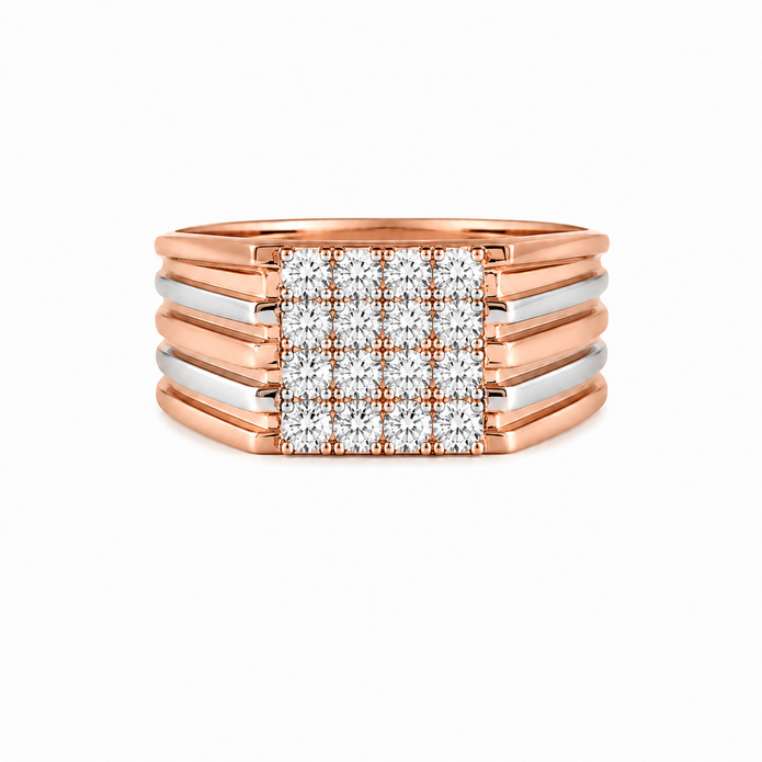 1.00 CTW Lab Grown Diamond Studded in 10K, 14K & 18K Gold Men’s Rings | R03165