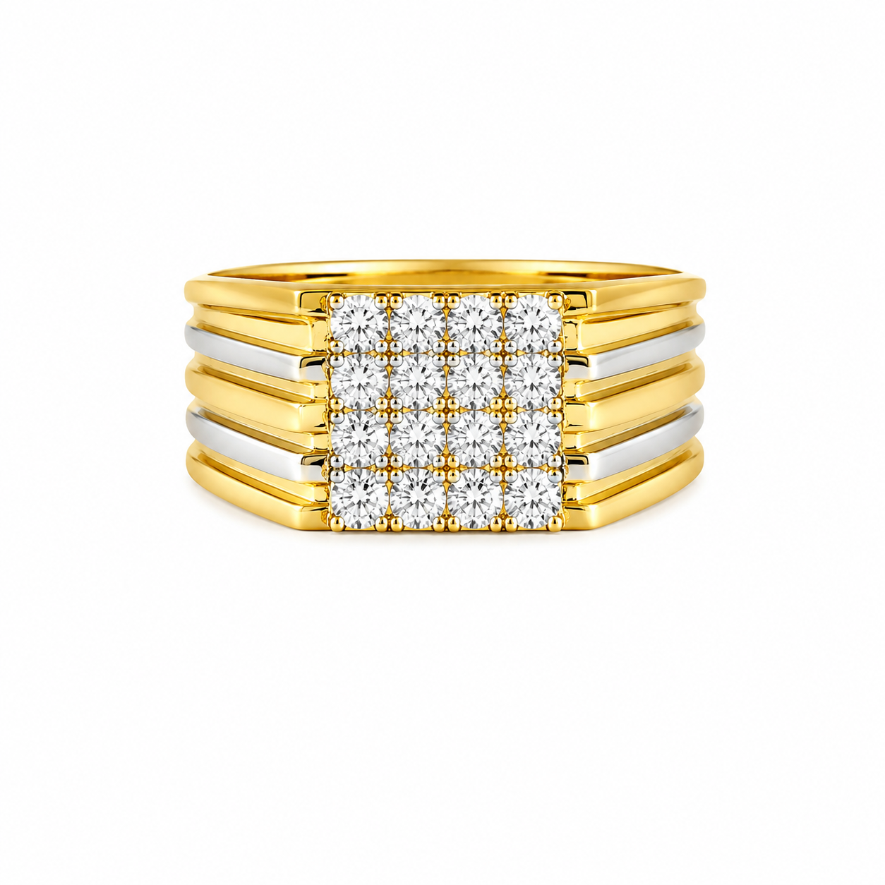 1.00 CTW Lab Grown Diamond Studded in 10K, 14K & 18K Gold Men’s Rings | R03165