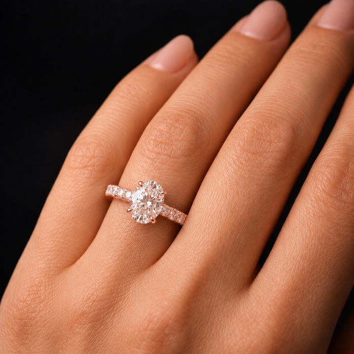 R03166 - 1.55 CTW Diamond Studded Gold Engagement Rings