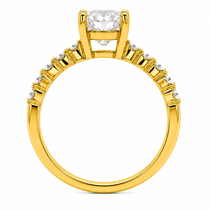 R03166 - 1.55 CTW Diamond Studded Gold Engagement Rings