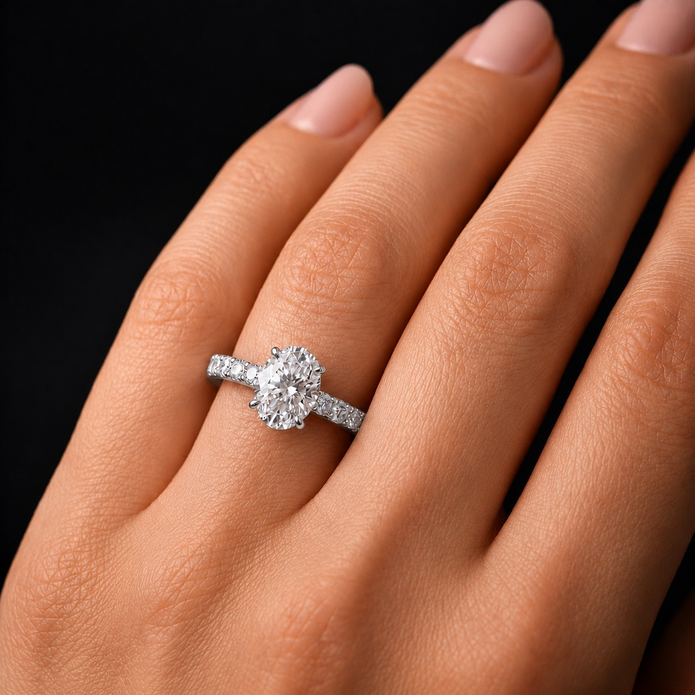 R03166 - 1.55 CTW Diamond Studded Gold Engagement Rings