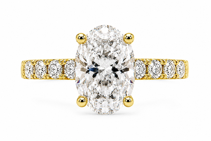 R03166 - 1.55 CTW Diamond Studded Gold Engagement Rings