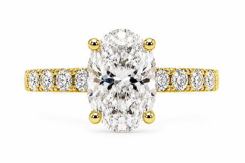 R03166 - 1.55 CTW Diamond Studded Gold Engagement Rings