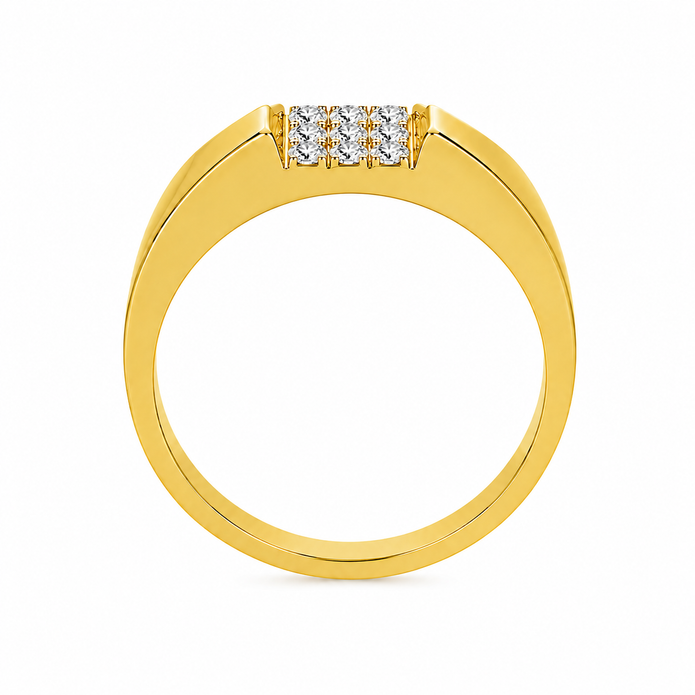 0.45 TCW Lab Grown Diamond Studded in 10K, 14K & 18K Gold Men’s Rings | R03178