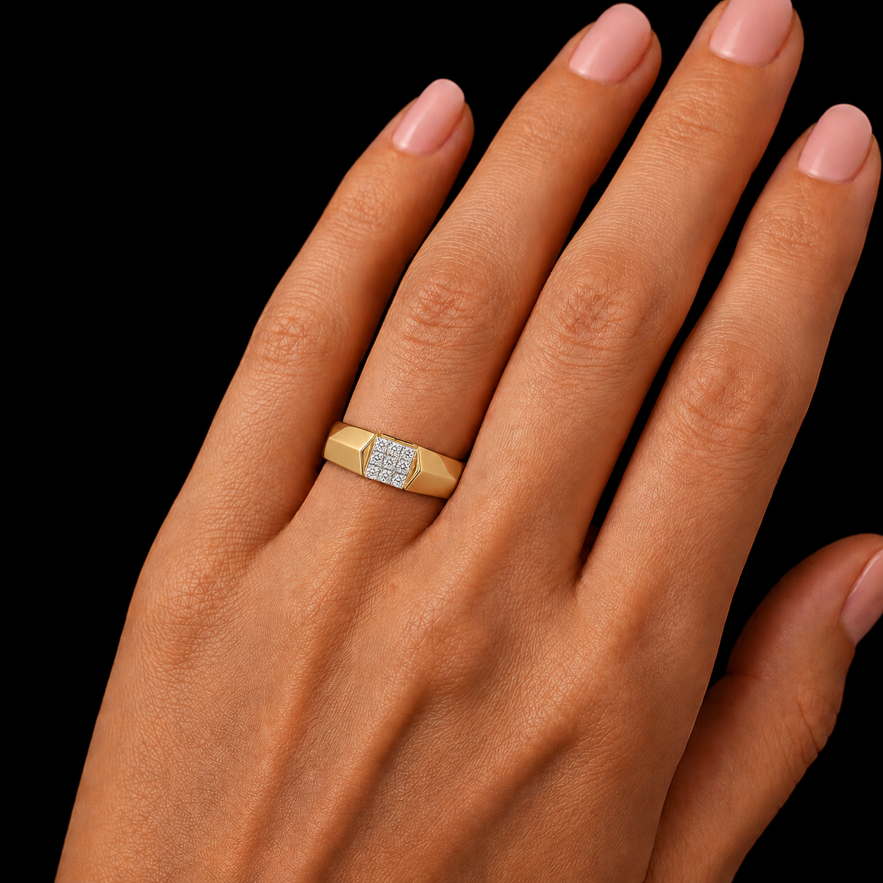 0.45 TCW Lab Grown Diamond Studded in 10K, 14K & 18K Gold Men’s Rings | R03178