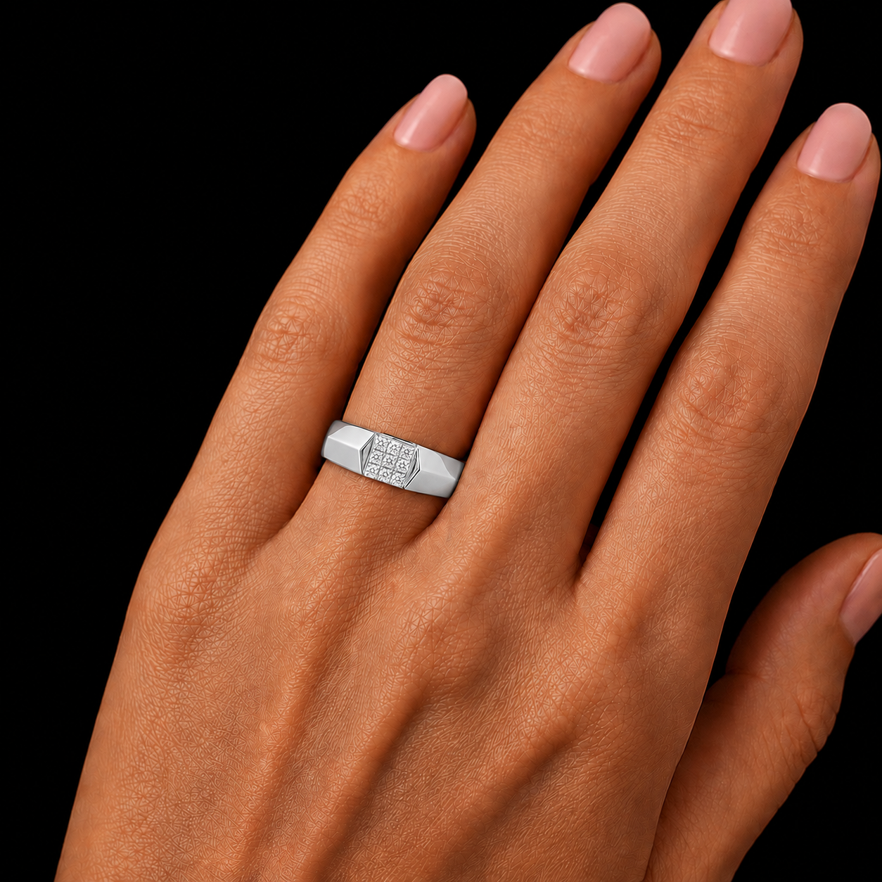 0.45 TCW Lab Grown Diamond Studded in 10K, 14K & 18K Gold Men’s Rings | R03178