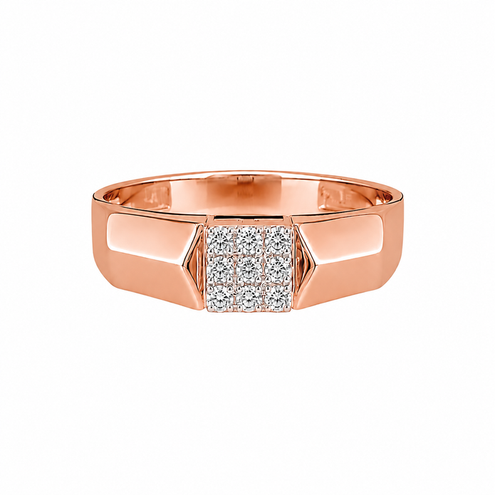 0.45 TCW Lab Grown Diamond Studded in 10K, 14K & 18K Gold Men’s Rings | R03178