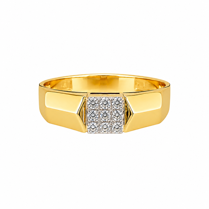 0.45 TCW Lab Grown Diamond Studded in 10K, 14K & 18K Gold Men’s Rings | R03178