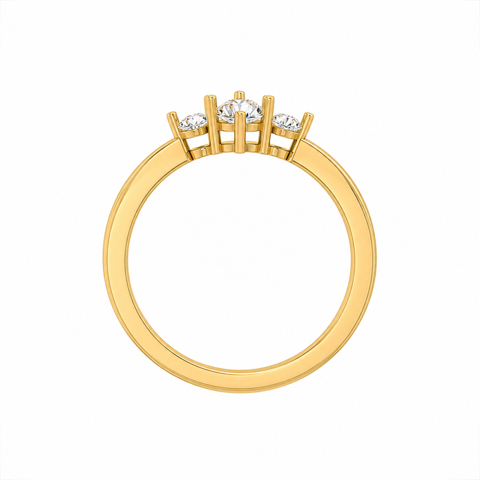 R04019 - 0.40 TCW Diamond Studded Gold Daily Were Rings