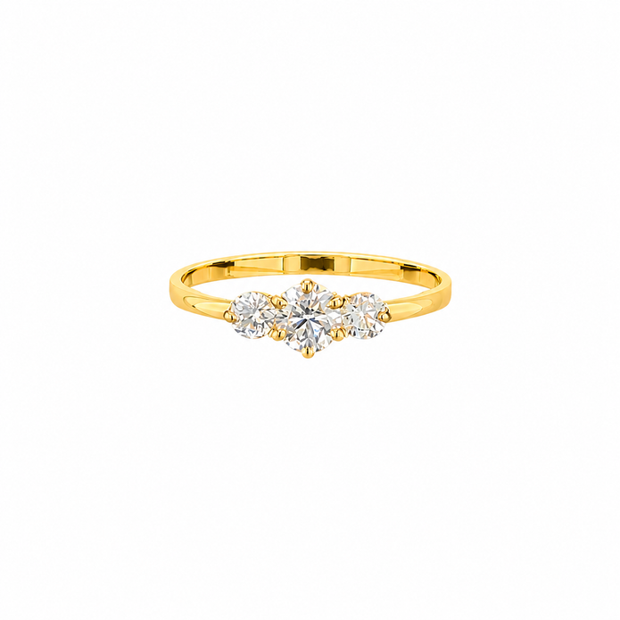 R04019 - 0.40 TCW Diamond Studded Gold Daily Were Rings