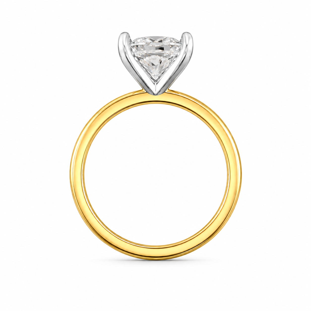 R04045 - 1.55 TCW Diamond Studded Gold Solitaire Ring