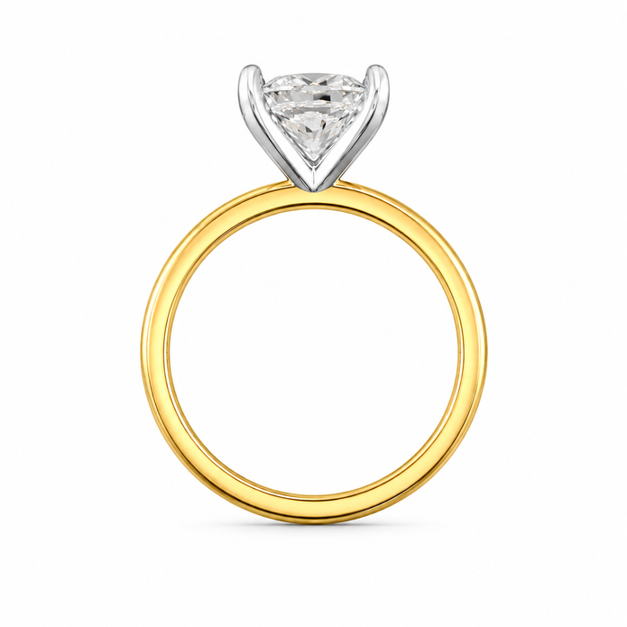 R04045 - 1.55 TCW Diamond Studded Gold Solitaire Ring