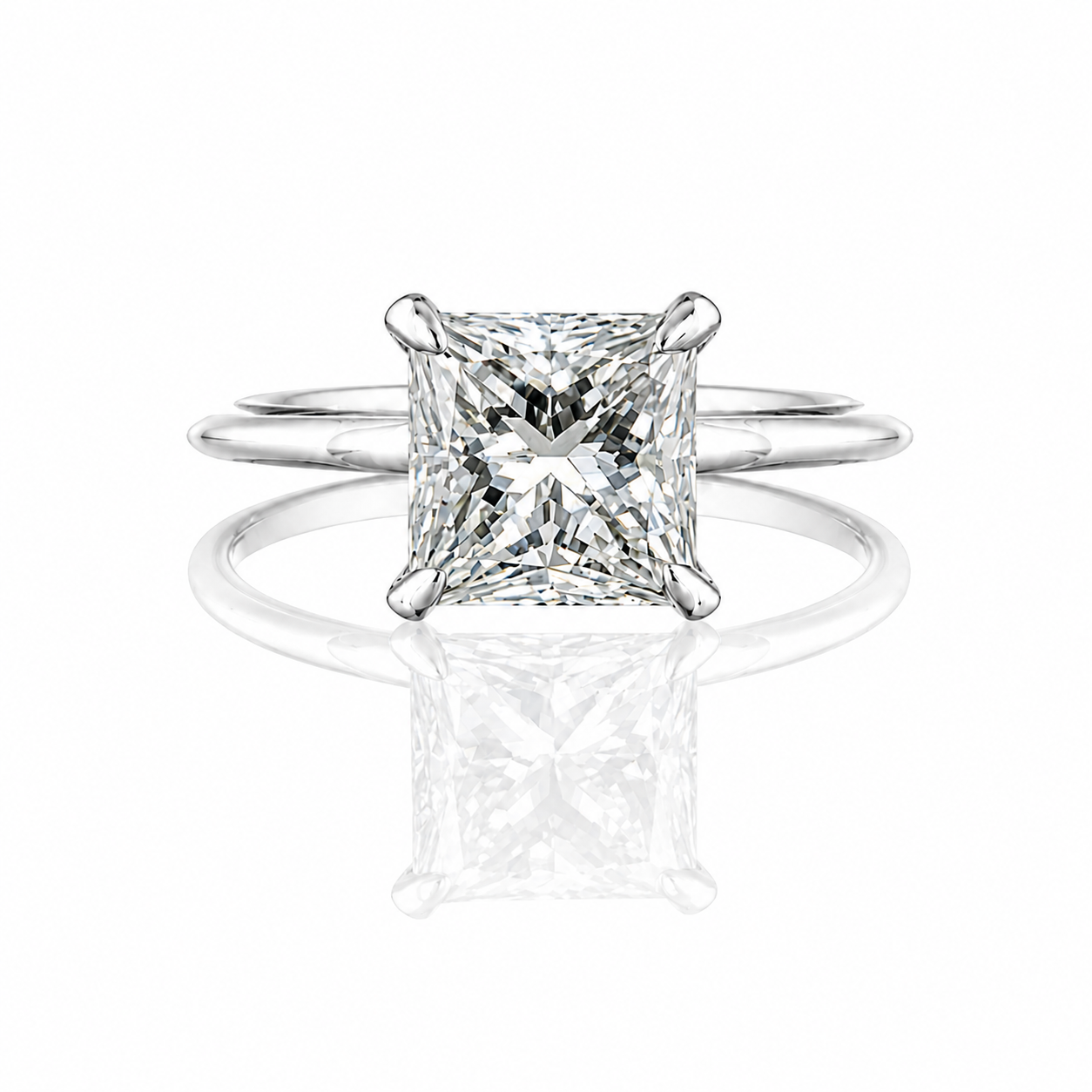 R04045 - 1.55 TCW Diamond Studded Gold Solitaire Ring