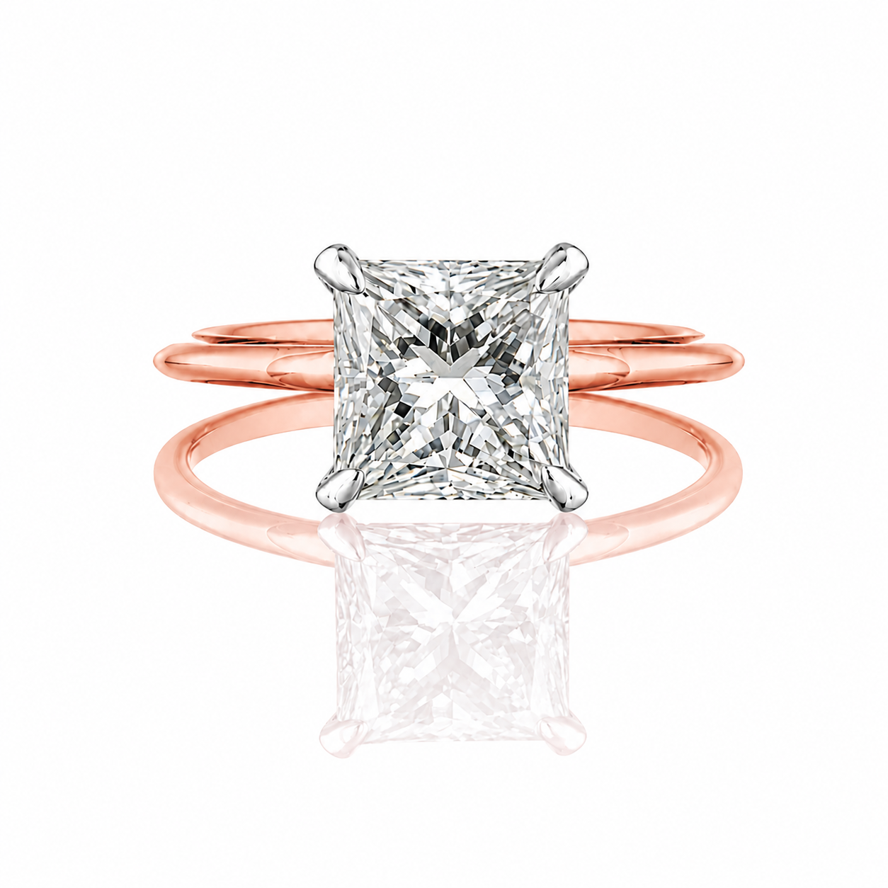 R04045 - 1.55 TCW Diamond Studded Gold Solitaire Ring