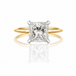R04045 - 1.55 TCW Diamond Studded Gold Solitaire Ring