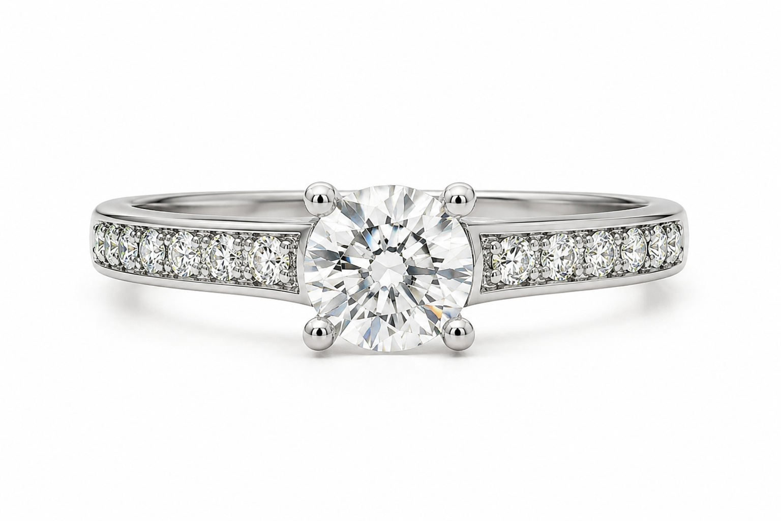R04046 - 1.60 CTW Diamond Studded Gold Engagement Rings