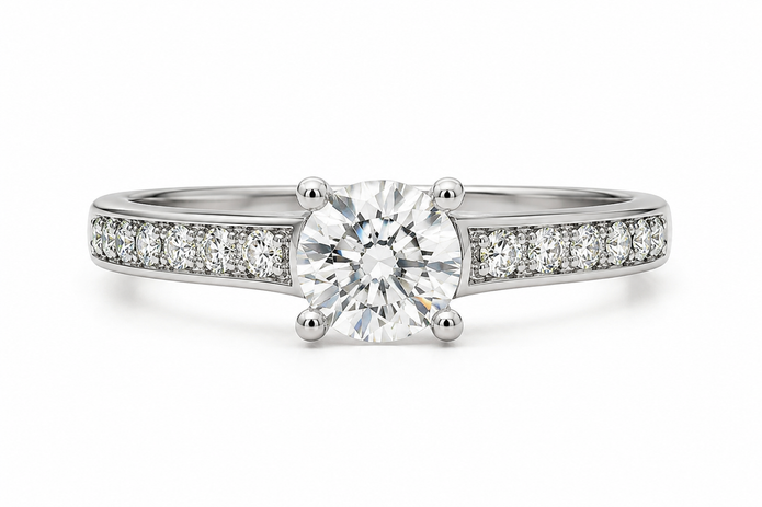 R04046 - 1.60 CTW Diamond Studded Gold Engagement Rings