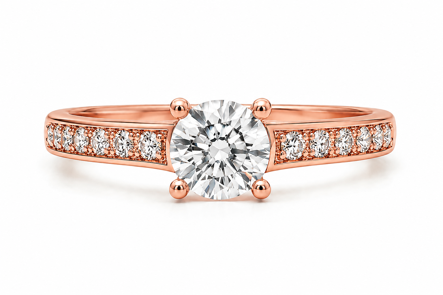 R04046 - 1.60 CTW Diamond Studded Gold Engagement Rings