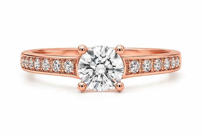 R04046 - 1.60 CTW Diamond Studded Gold Engagement Rings