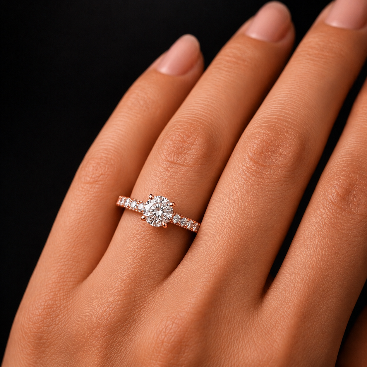 R04046 - 1.60 CTW Diamond Studded Gold Engagement Rings