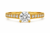 R04046 - 1.60 CTW Diamond Studded Gold Engagement Rings