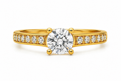 R04046 - 1.60 CTW Diamond Studded Gold Engagement Rings