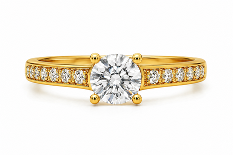 R04046 - 1.60 CTW Diamond Studded Gold Engagement Rings