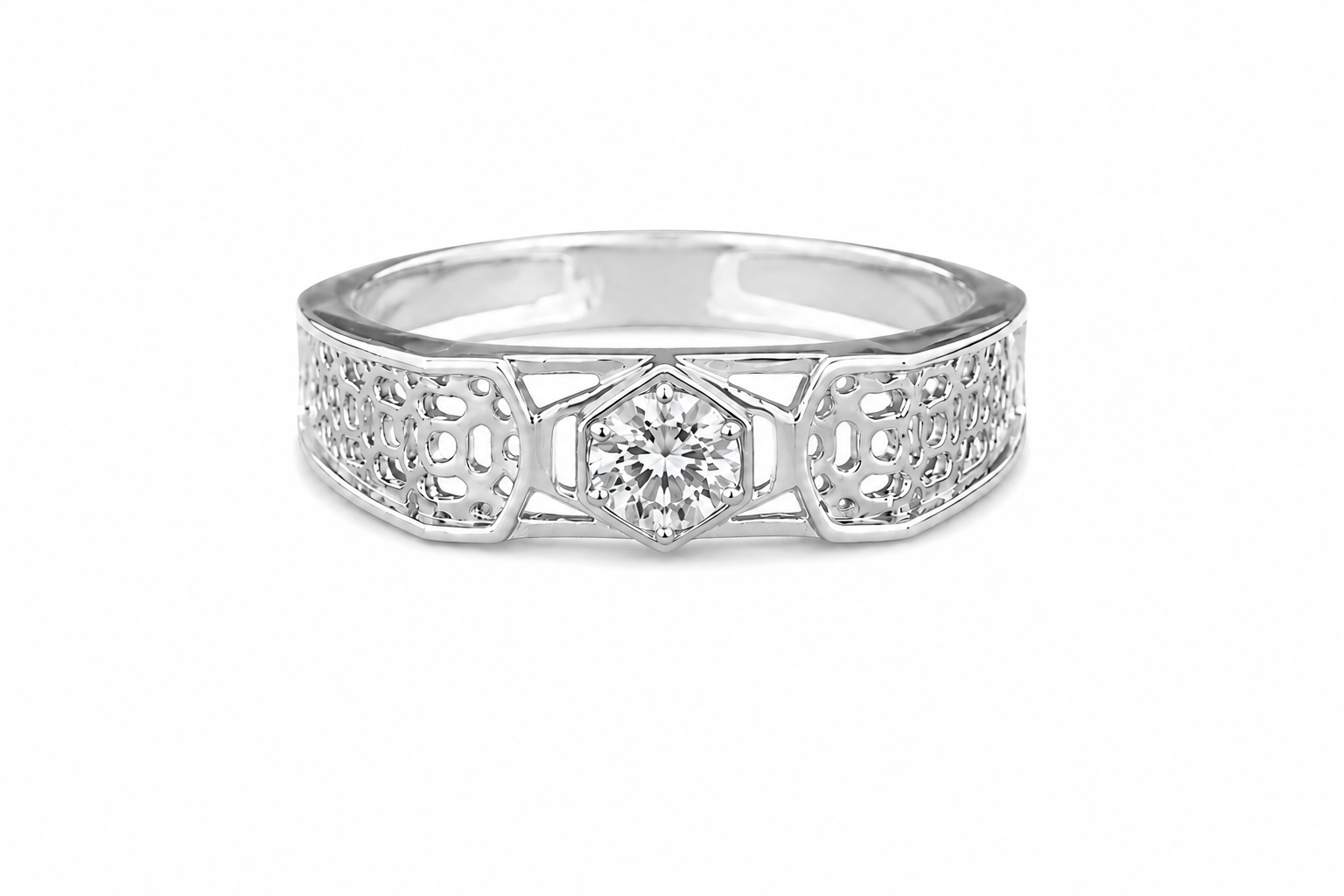 1.10 TCW Lab Grown Diamond Studded in 10K, 14K & 18K Gold Men’s Rings | R04055