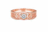 1.10 TCW Lab Grown Diamond Studded in 10K, 14K & 18K Gold Men’s Rings | R04055