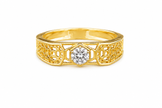 1.10 TCW Lab Grown Diamond Studded in 10K, 14K & 18K Gold Men’s Rings | R04055